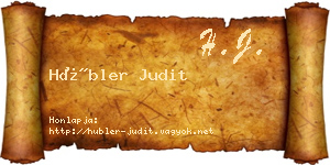 Hübler Judit névjegykártya